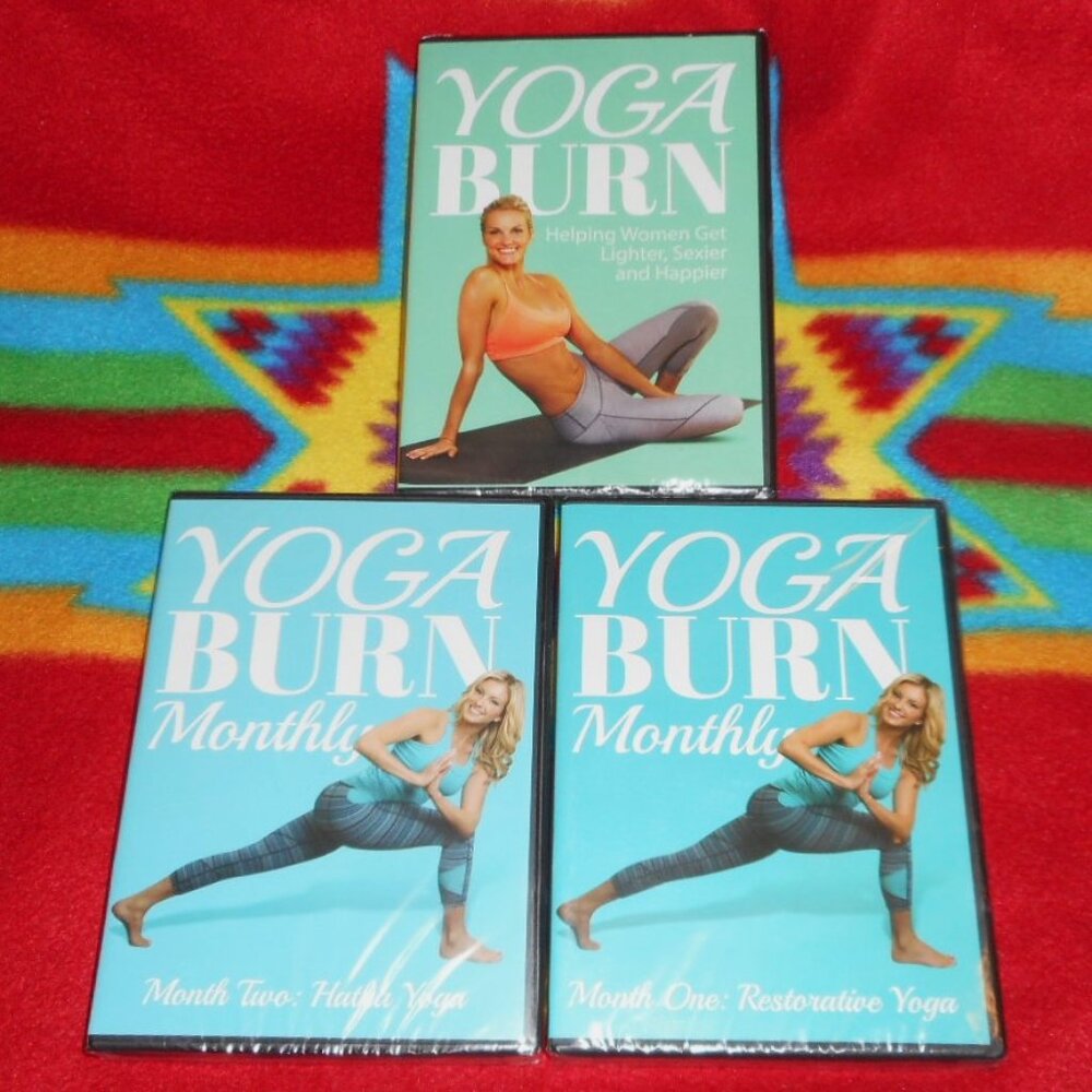 Yoga Burn: Premium Package + Monthly Sets 1 & 2 * 12 DVDs Total - New! Sealed!